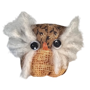 Bean Bag Owl Doll Super Cute! Hand Made Sewn Plushy Shelf Sitter 2.5 in
