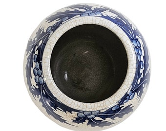 ヴィンテージ中国製磁器花瓶、貫入釉、青葉模様、高さ12インチ - Etsy 日本