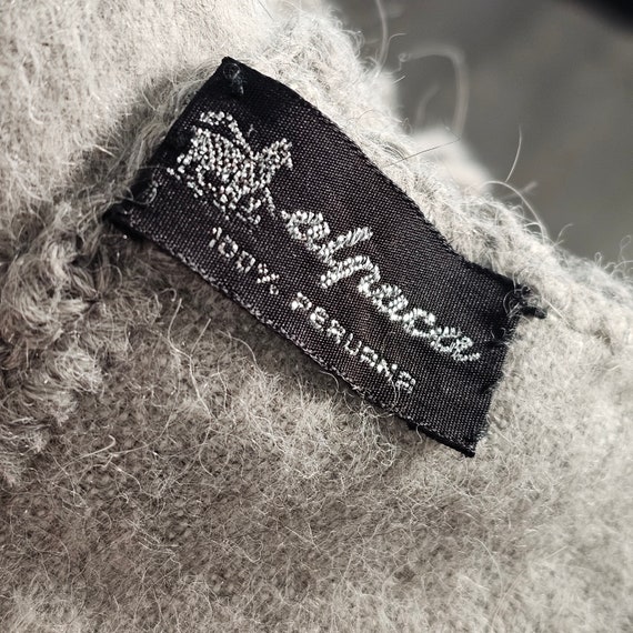 Alpaca Ruana Gray 100% Peruana Gray Wrap Handmade… - image 5