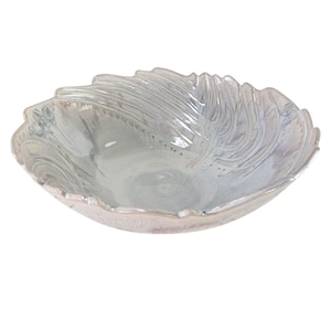 Lafe & Barb Garnier Studio Pottery Bowl, Embossed Shells, Iridescent Glaze, Handmade Ceramic Art, Coastal Decor, Unique Artisan Gift