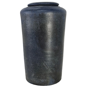 Large Cobalt Blue Pottery Vase: Studio Art, Brutalist Decor (9.75&quot;)