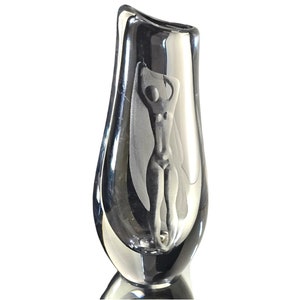 Mid Century Vase, Kosta Boda Vase, Vicke Lindstrand Glasvase, Moderne Vase 10 &quot;H