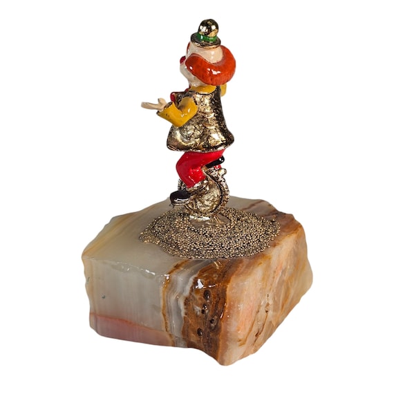 Ron Lee Unicycle Clown Bozo Figurine Circus Sculpture Enameled 24K