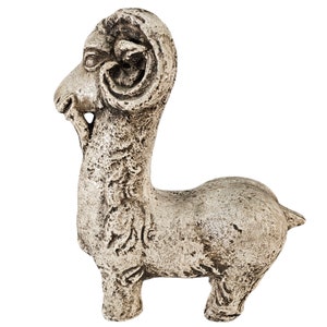 Long Neck Goat Figurine, Ram Sculpture Figurine Attributed To Austin Productions 16&quot;