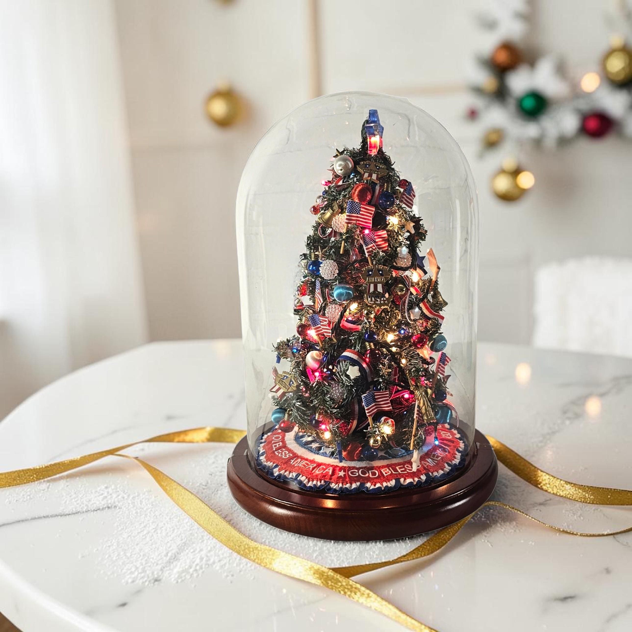 Danbury Mint "God Bless America" Lighted Tree W/ Glass