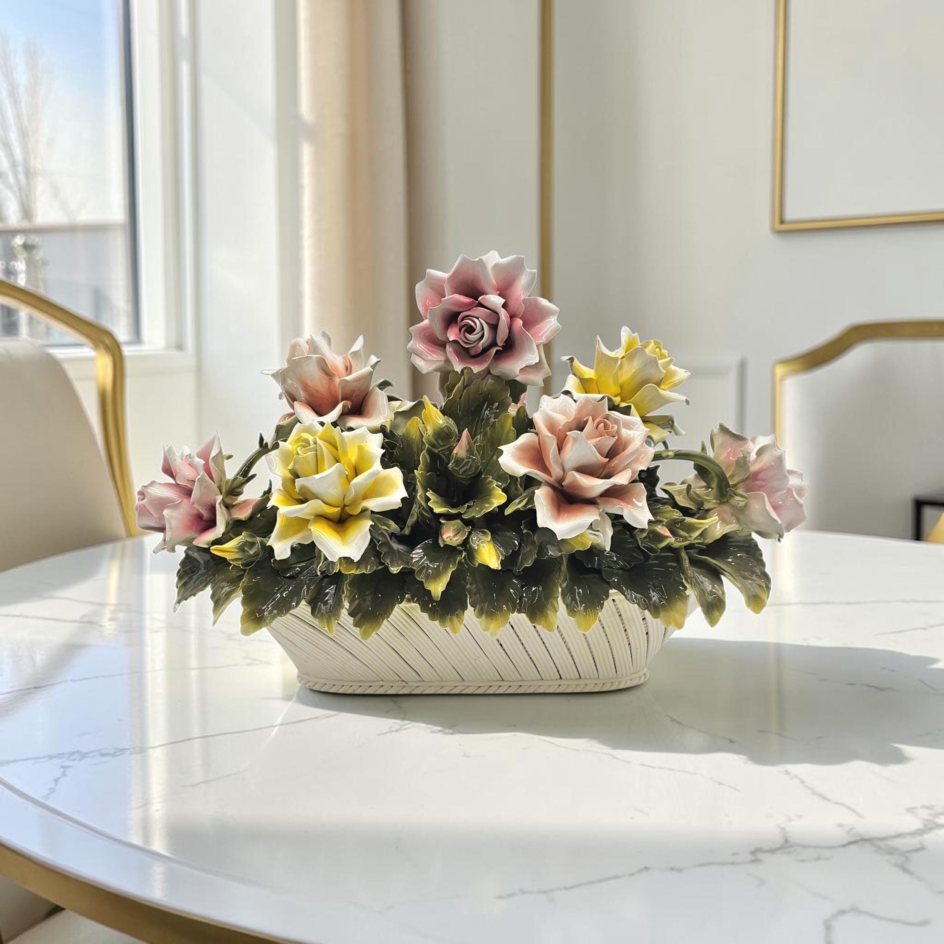 Porcelain Basket Roses - Etsy