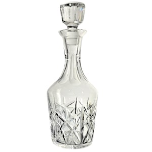 Atlantis Crystal Decanter with Stopper: Portugal Cut Glass, 11.75&quot;