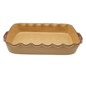 Sur La Table Portugal Casserole Dish | Cevalfer 15&quot; Terra Cotta Baker | Scalloped Glazed Baking Pan w/ Original Label