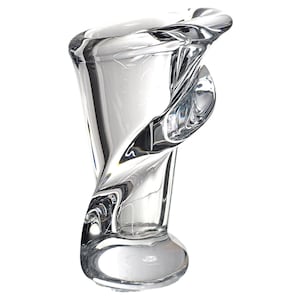 Art Vannes Le Chatel Cala Lily Vase, 7” French Crystal, Modernist Twisted Form, Elegant Glass Decor, Vintage Art Glass, Collectible Gift