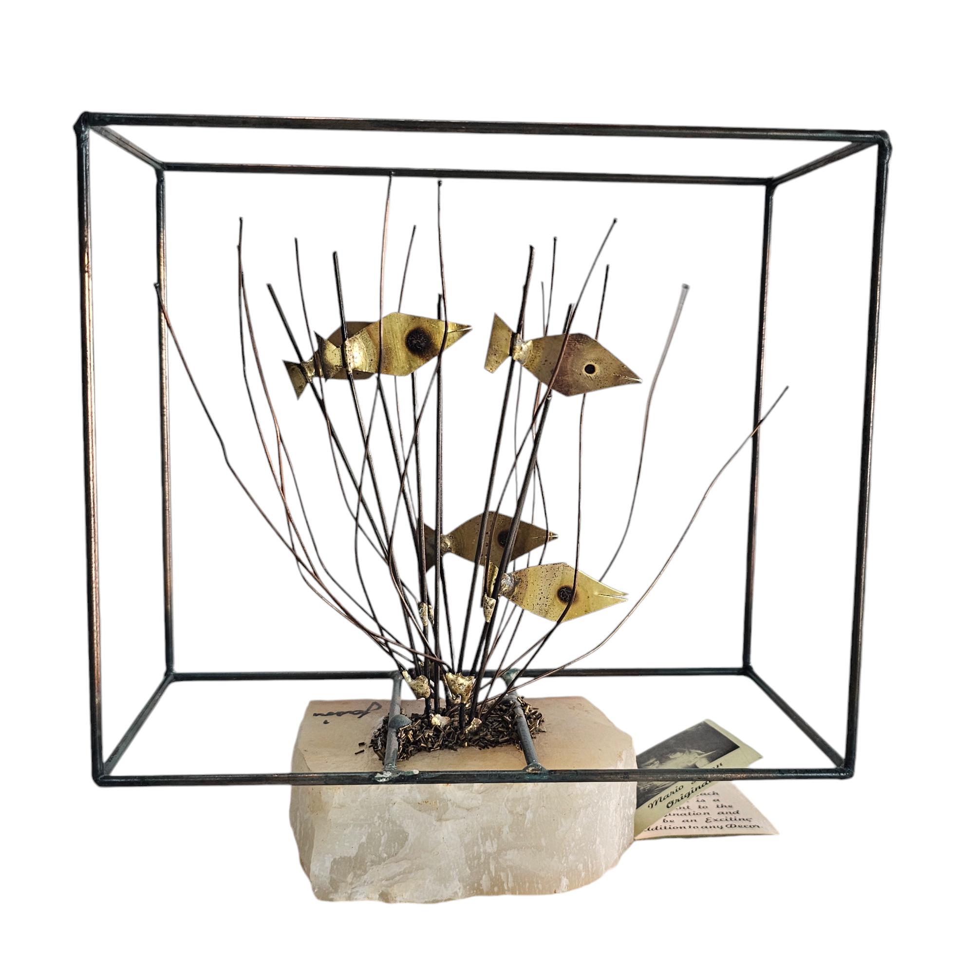 Mario Jason Sculpture Fish in Aquarium Onyx Rare Signed 8” W/ Tag - Etsy