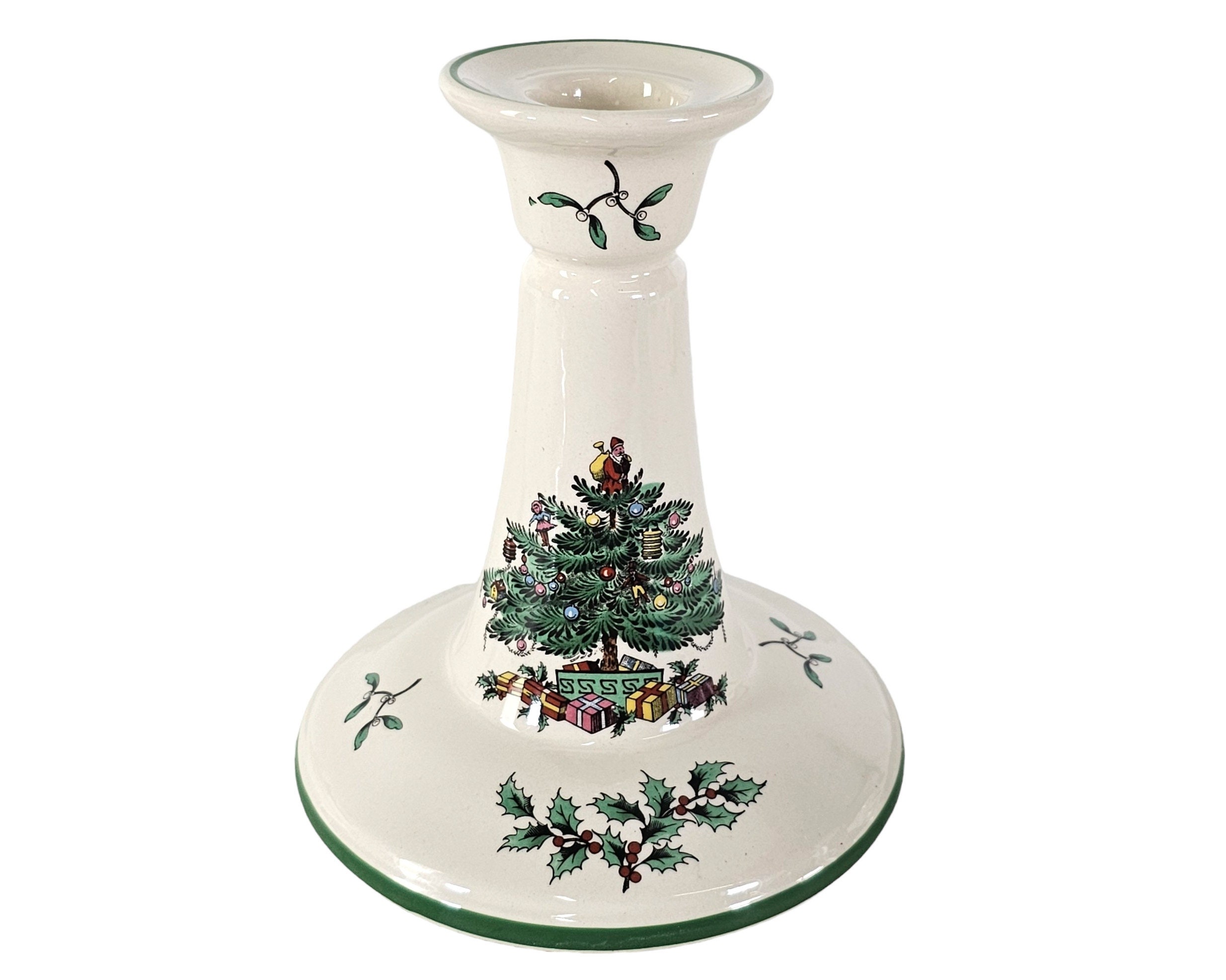 【箱入り美品】スポード ★クリスマスツリー★キャンドルホルダー　アウトレット品 スポードのクリスマスツリーキャンドルホルダー：ヴィンテージ磁器製