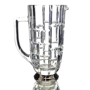 Rare Vintage Godinger De Versailles Lead Crystal Pitcher with Silver Plate Base – Elegant Barware & Table Décor
