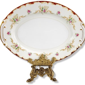 Vintage Harmony House Fine China Oval Platter, Porcelain Dish Plate, Wembley Pattern