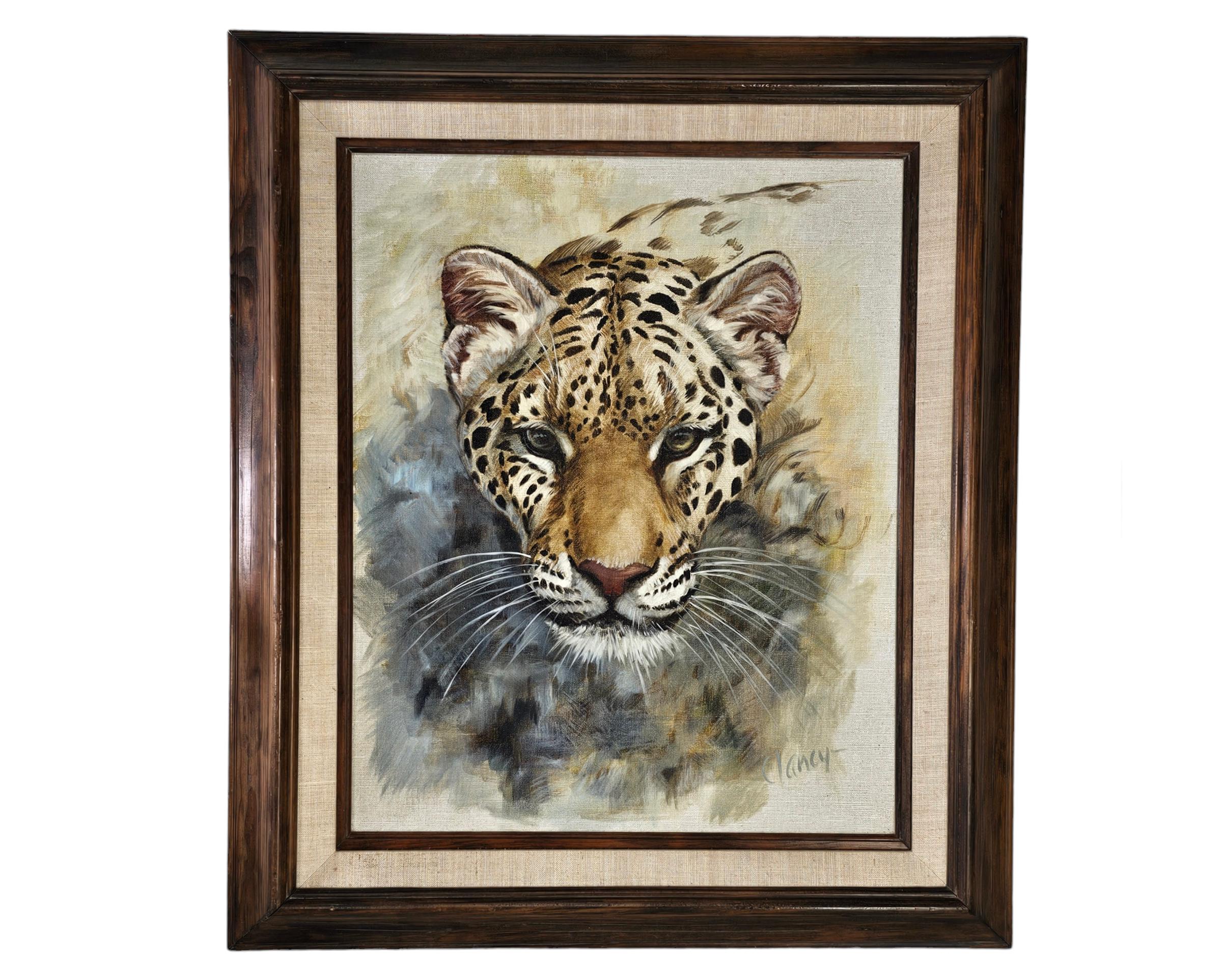 1977 Clancy Cherry Leopard Oil Painting, Framed Wildlife Art - Etsy