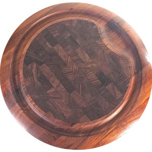 Dansk Teak Cutting Board: Round MCM Serving Tray by Jens Quistgaard