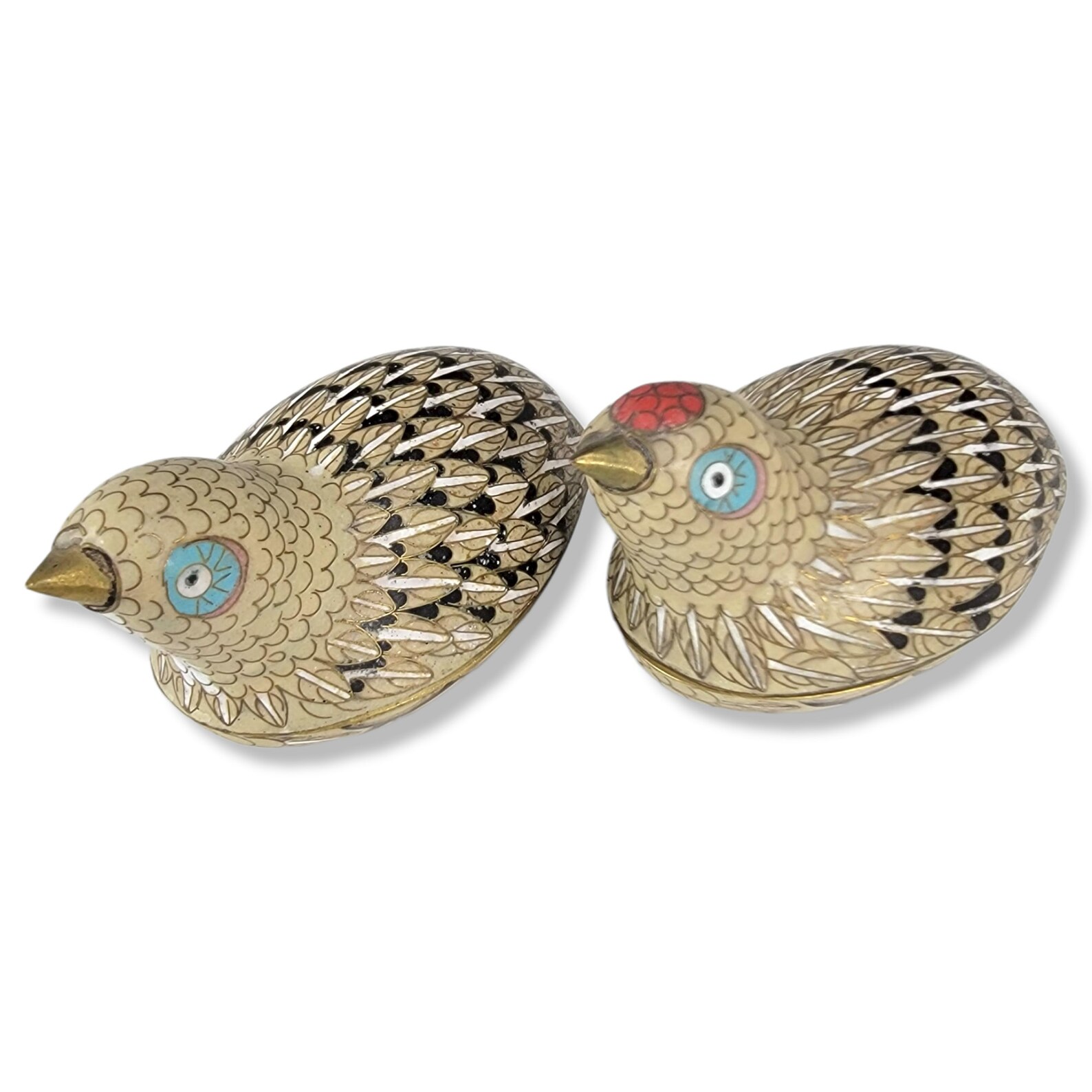 Vintage Pair of Cloisonne Quail Boxes Chinese Boxes Jewelry Etsy