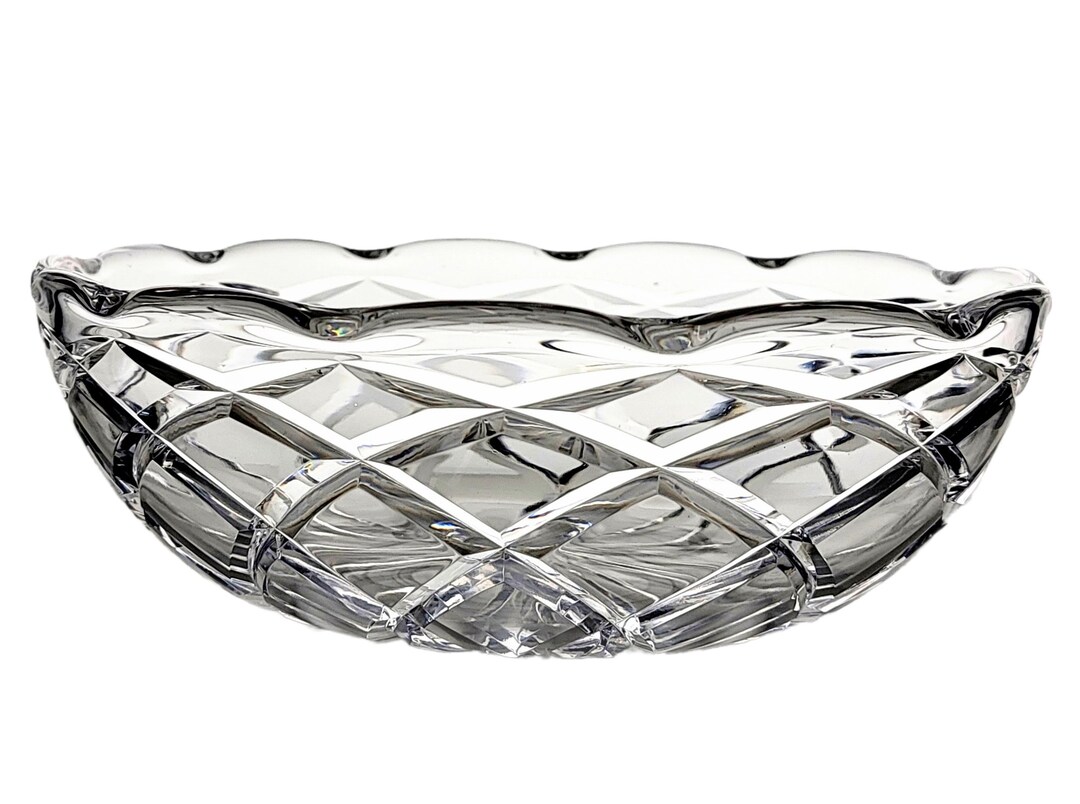 Vintage Stuart Crystal Centerpiece Bowl, Lead Cut Crystal Bowl