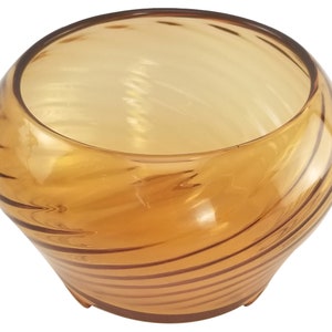 Vintage Optic Swirl Vase Glass, Footed Vase, Early 20th Century, Clear Vase, Home Decor