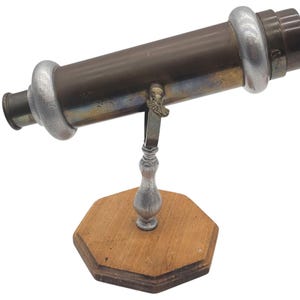 Vintage Italian Kaleidoscope with Wood Stand: Mid-Century Optical Decor