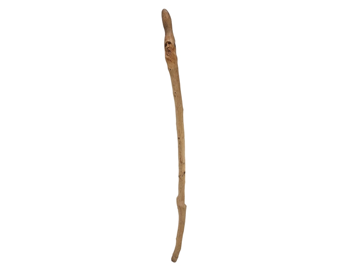 Hand Carved Walking Stick, Wizard Walking Stick, Dog Wood Stick, Hiking