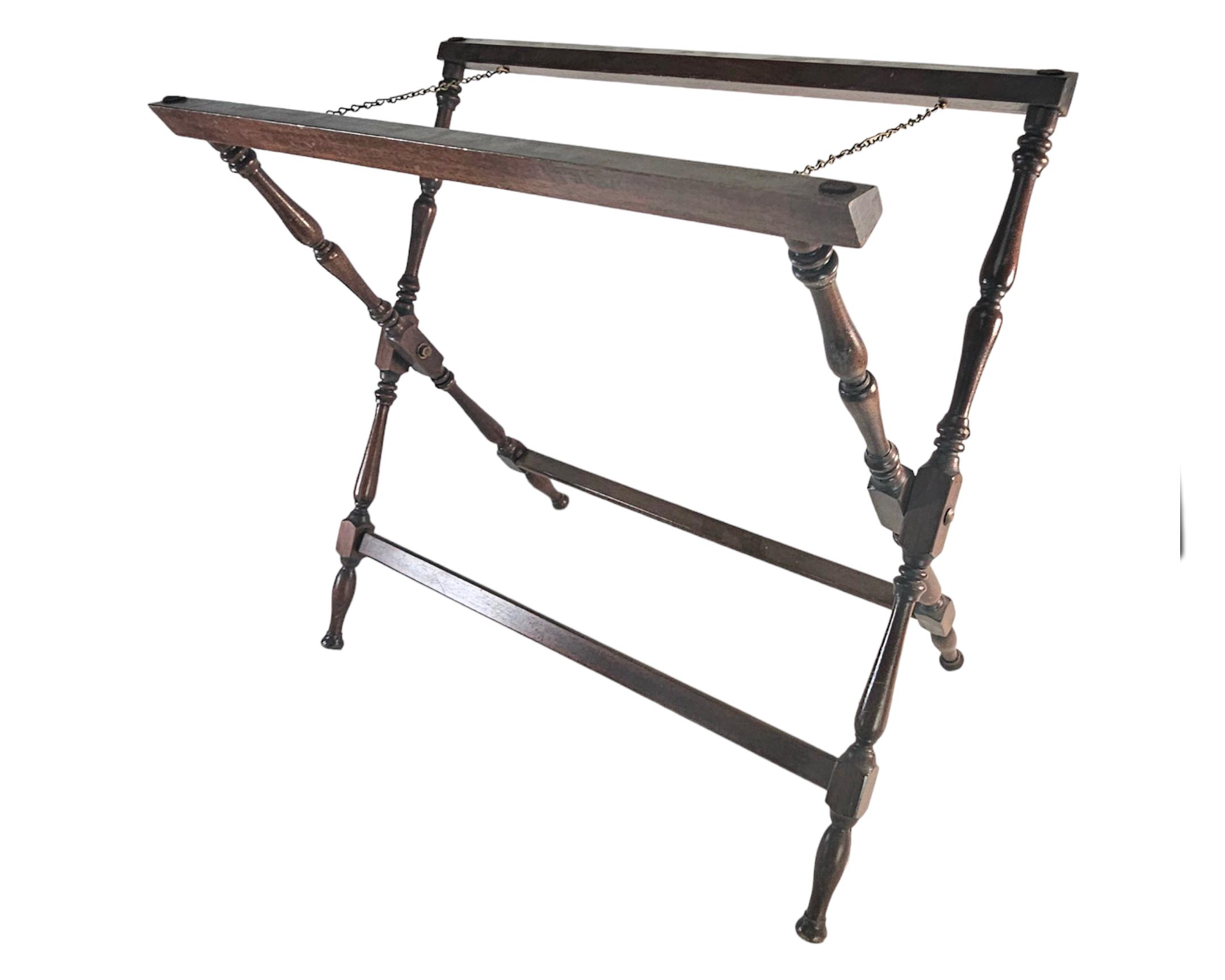 Vintage Walnut Rackm Luggage Rack, Turned Legs Rack Pre 1950'S 27