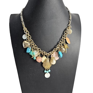 Seaside Charm Necklace: Mother of Pearl, Shell, and Stone