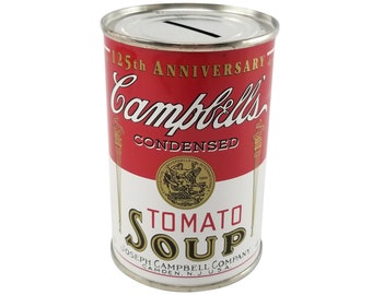 Tirelire en boîte de soupe aux tomates Campbell's, tirelire commémorative du 125e anniversaire, tirelire Pop Art