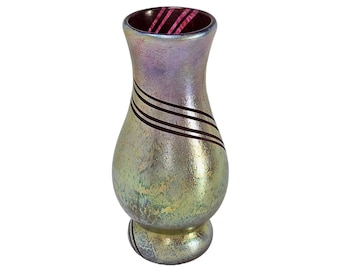 Minh Martin Vase, Romeo Glass Vase, Gold Line Pattern Vase, Glass Vase