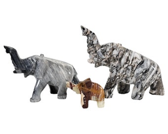 象の像 | ヴィンテージ大理石像 | 手作り | 美術品 | コレクターズ