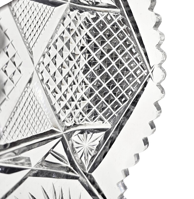 ABP Glass Bowl, American Brilliant Period Small Bowl, Hob Star Cross