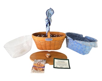 Longaberger Century Celebration Basket 2000 Lid Fabric and Plastic Liner 10.5"L x 6.25"H