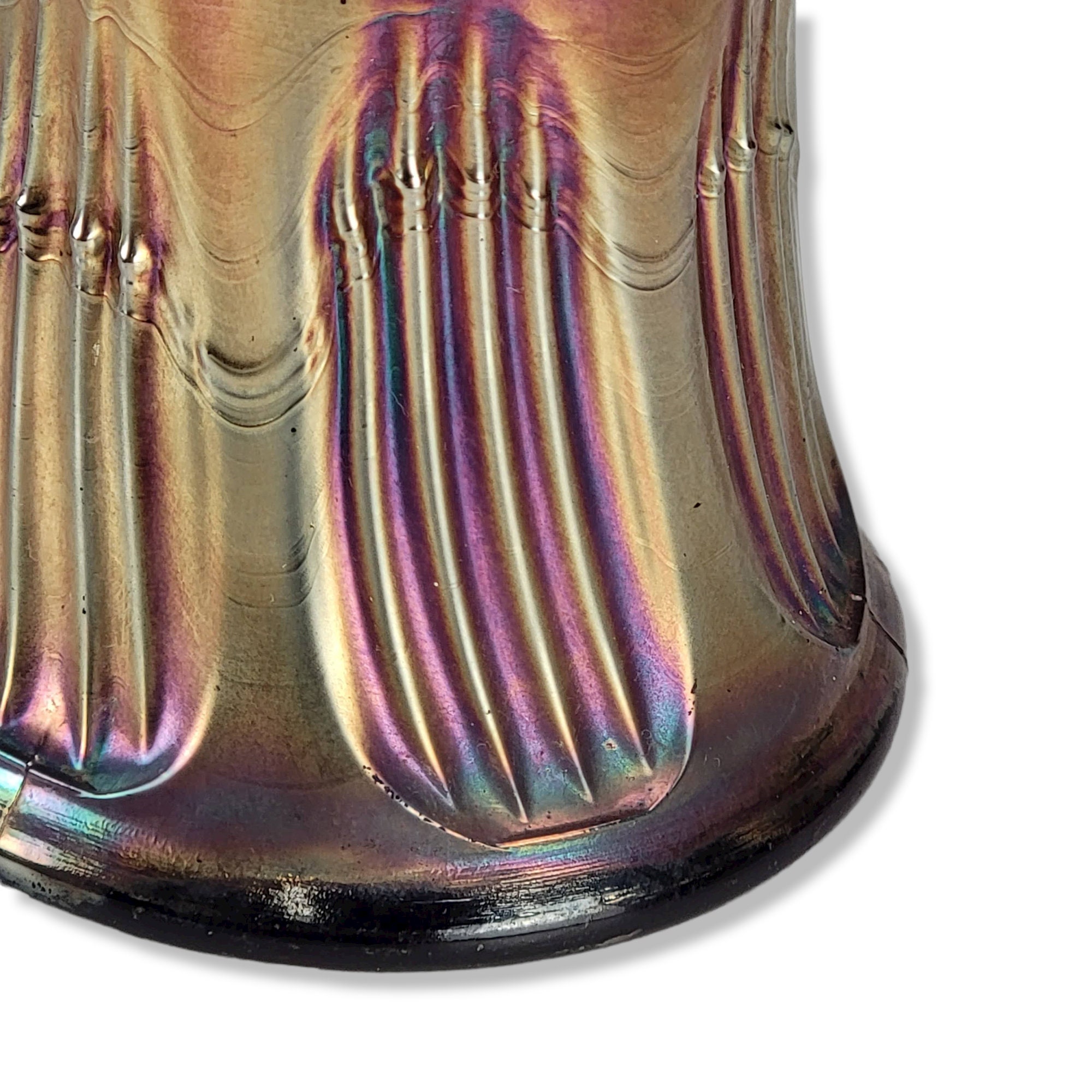 ヴィンテージ フェントン ダイヤモンド＆リブ カーニバルガラス花瓶