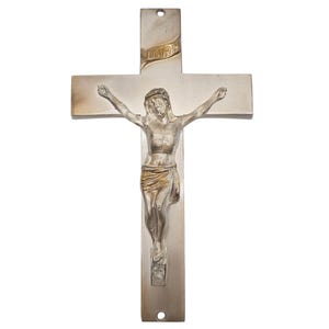 Vintage MERIT 51 Metal Wall Crucifix: Catholic Religious Decor