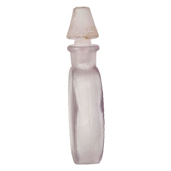 Vintage Frosted Glass Bottle, Perfume Bottle, Emp… - image 3
