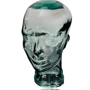 Vintage Recycled Glass Mannequin Head Art Figurine Post Modern Spanish 11.5&quot;