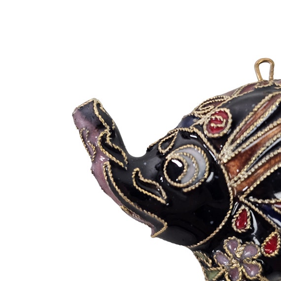 Vintage Chinese Cloisonné Pendant, Elephant Neckl… - image 5