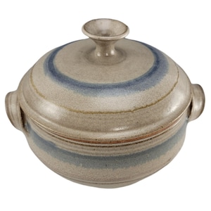 Vintage Covered Stoneware Casserole, Casserole By Potter Ann Helberg, Modern Casserole, Studio Pottery Casserole