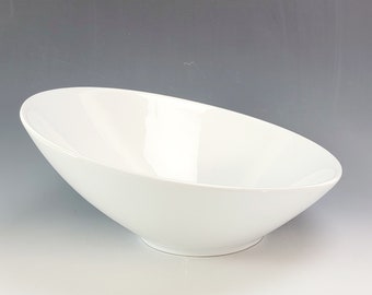 Impulse Rotunda Serving Bowl, Salad Bowl, White Porcelain Bowl, Rare Porcelain Bowl