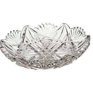 ABP American Brilliant Cut Glass Compote: Antique Crystal Candy Dish