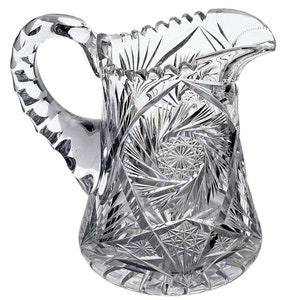 ABP Glass Pitcher, American Brilliant Period Pitcher, Glass Pitcher, Cut Glass Water Pitcher, Pinwheel Pitcher