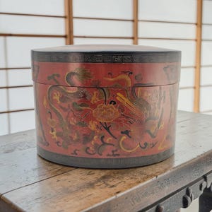 Chinese Red Lacquer Box - Etsy
