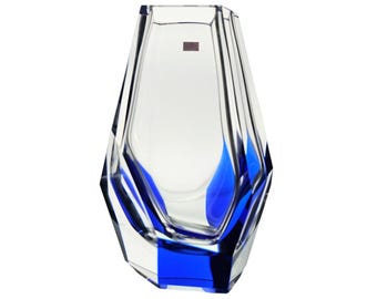 Hoya Crystal Ice Fall Vase by Fumio Sasa Japan Museum Collection