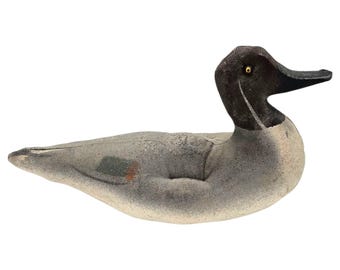 Vintage Macal Dukoy Canvas Pintail Decoy ,Original Paint, Early Canvas Duck Decoys, 1940s Waterfowl Hunting 14.5"