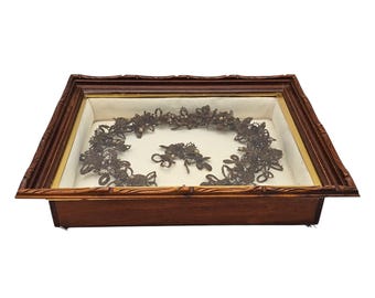 Victorian Human Hair Mourning Wreath, Antique Memento Mori