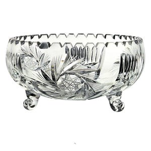 Vintage Lausitzer Crystal Bowl – Hand Cut Stars & Pinwheels