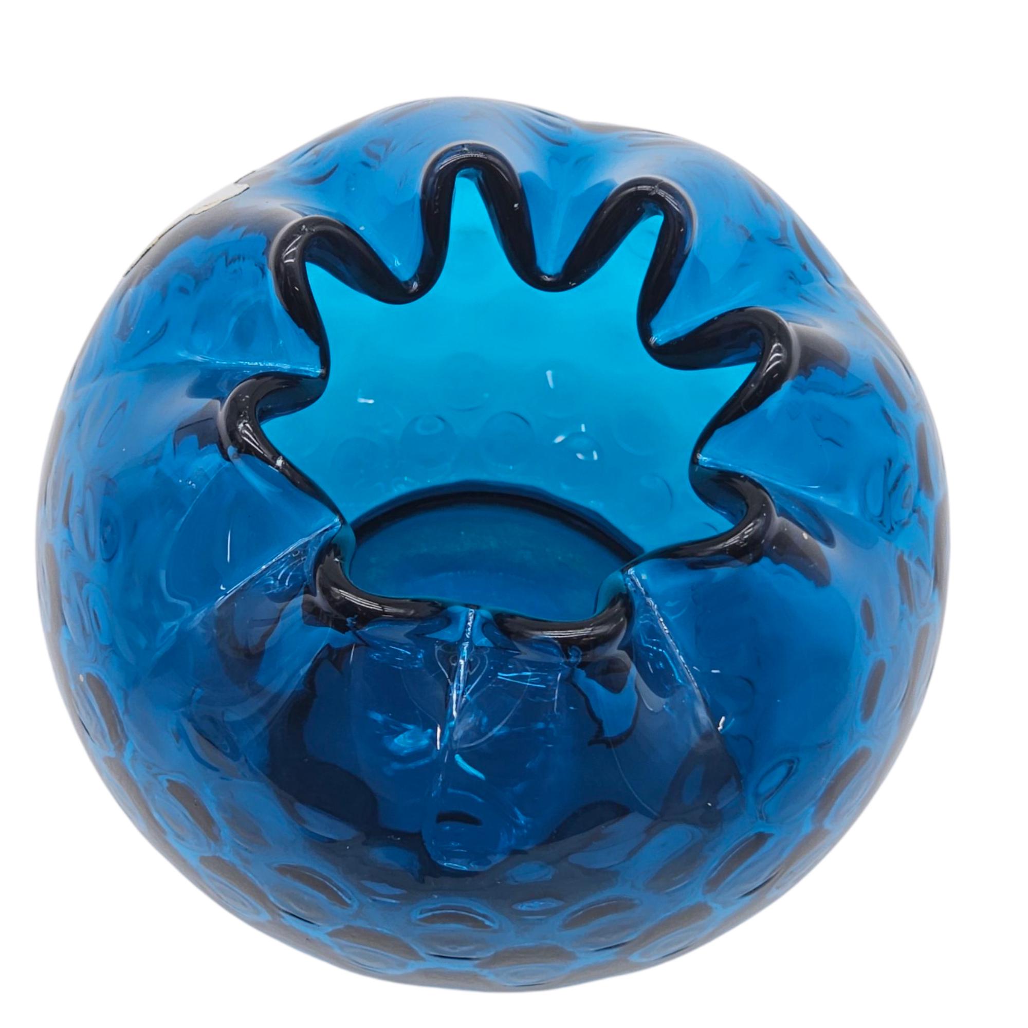 フェントン ブルーボウル ヴィンテージ フェントン ジェームズタウン ブルー オプティック