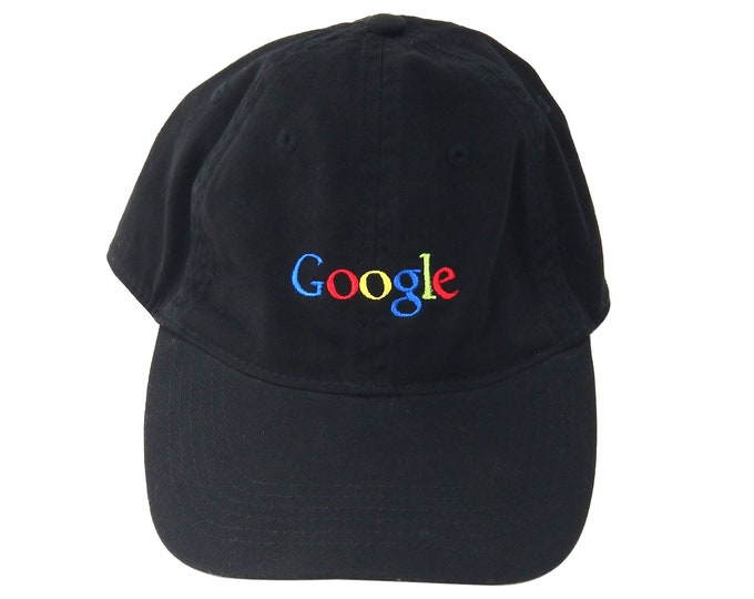 Vintage Google Black Hat, Google Cap Logo, Embroidered and Adjustable