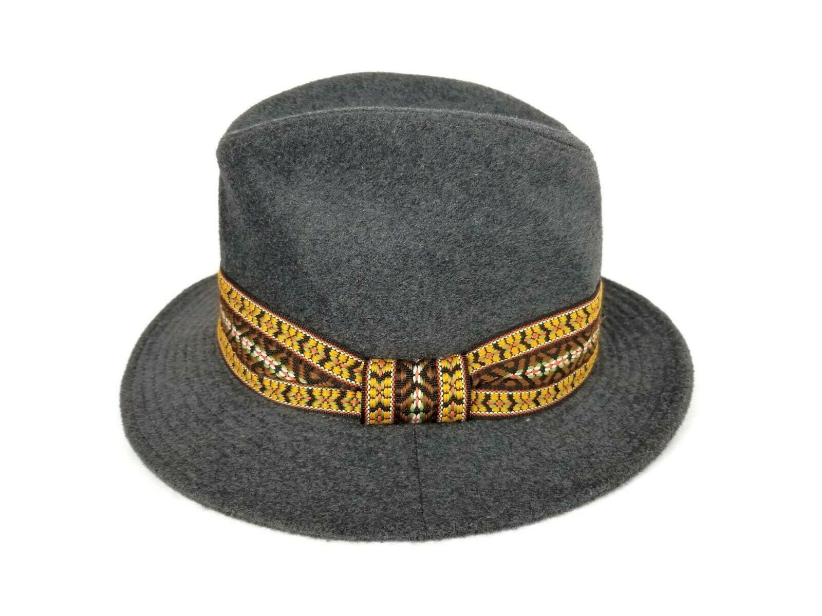 San Diego Hat Company Wool Fedora Hat Gray Tassel Hard Shell Boho Western Easy Goin main image 3