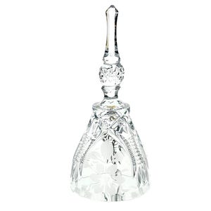 Vintage 1960&#39;s Lead Crystal Dinner Bell - Hand Cut & Floral Etched Mid-Century Table Décor