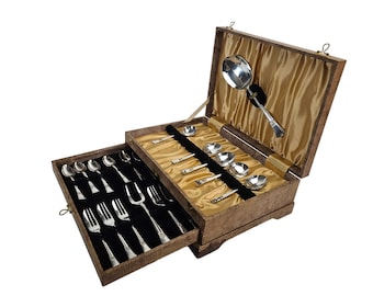 Vintage Angora Silverplate Flatware Set: Art Deco Dessert Spoons & Forks